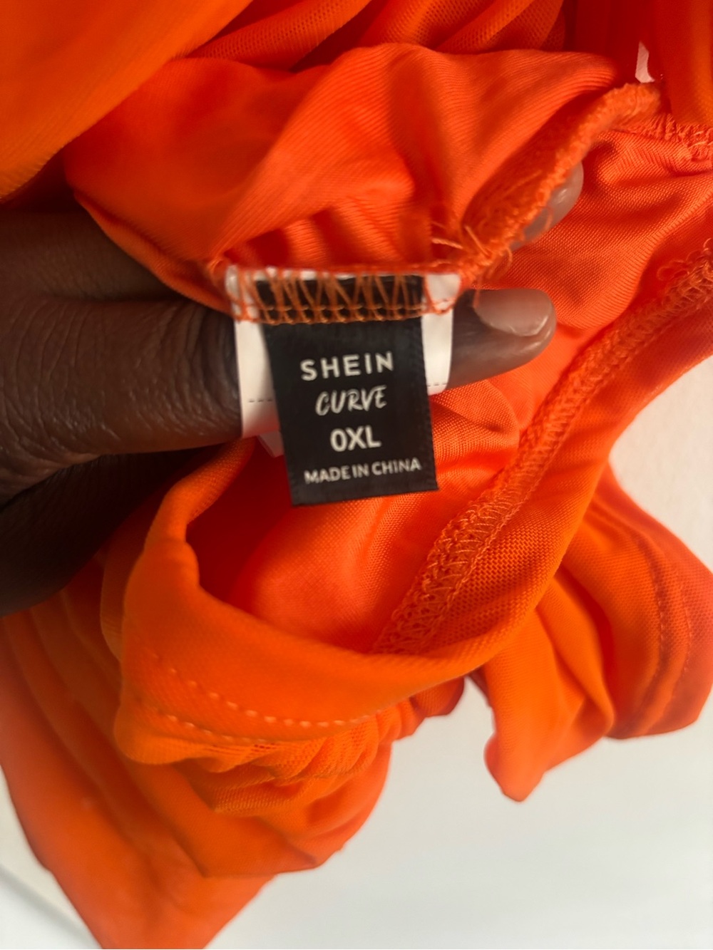 SHEIN Orange One-Shoulder Ruched Midi Dress - Picture 4 of 5